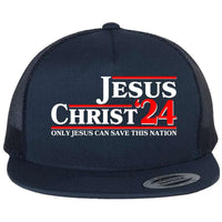 Vote Jesus Christ 2024 Only Jesus Can save This Nation USA Presidential Election Faith Snapback Flat Bill Trucker Hat