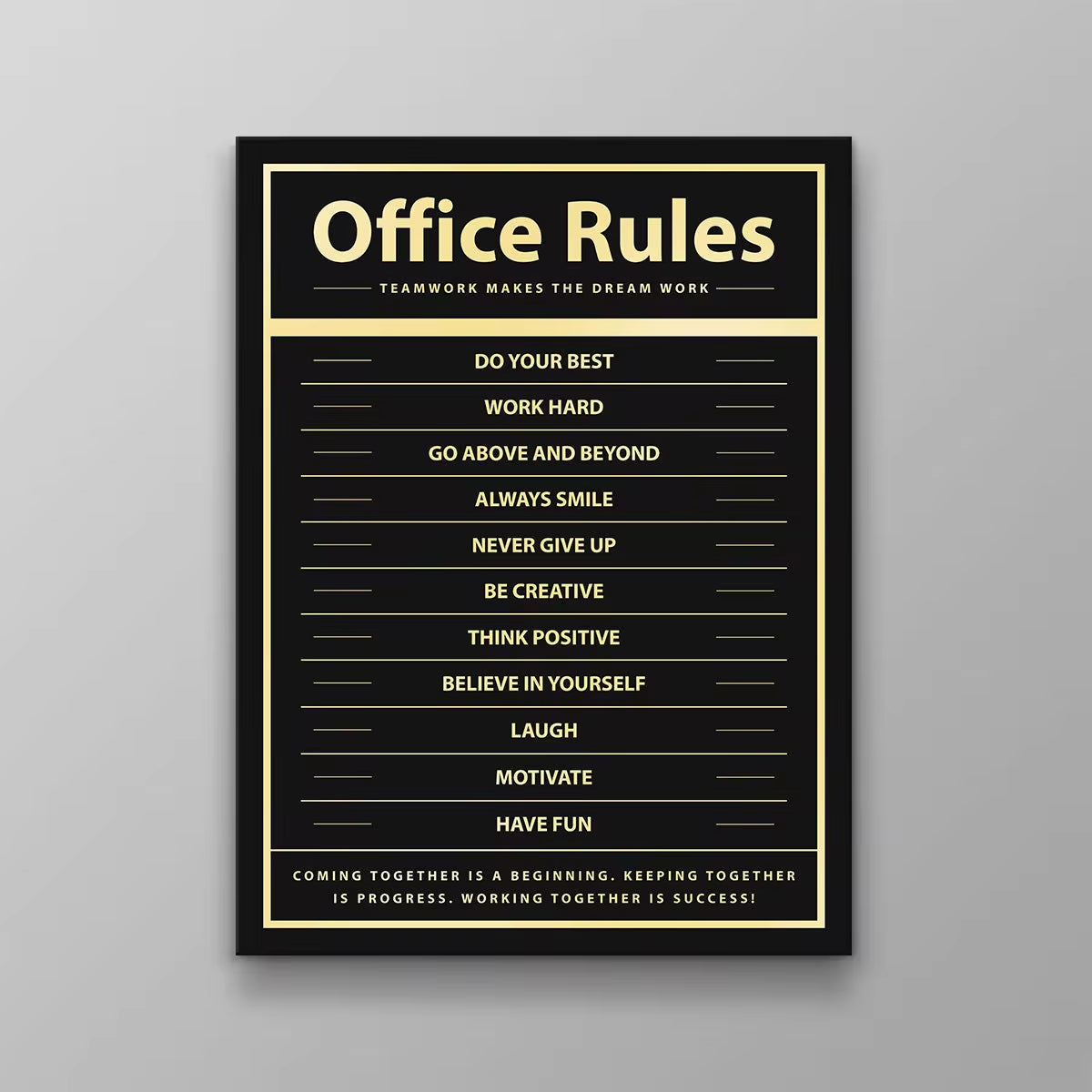 Rules of Money Motivational Wall Art Canvas Print Office Decor Financial Poster Entrepreneur Millionaire Inspirational Quote