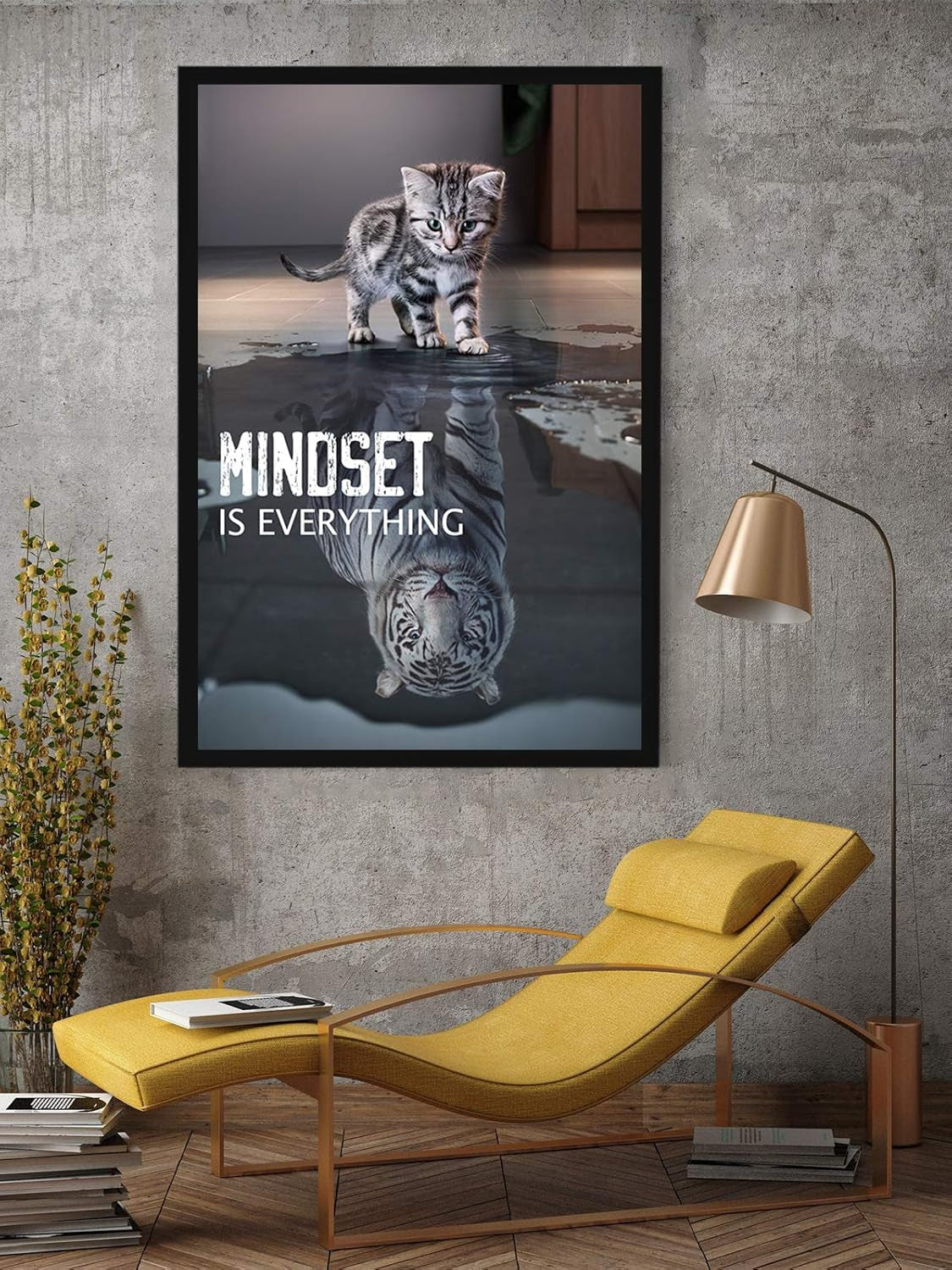 "Elevate Your Environment with the 'Mindset Is Everything' Cat Poster – A Source of Motivation and Inspiration for Cat Lovers"