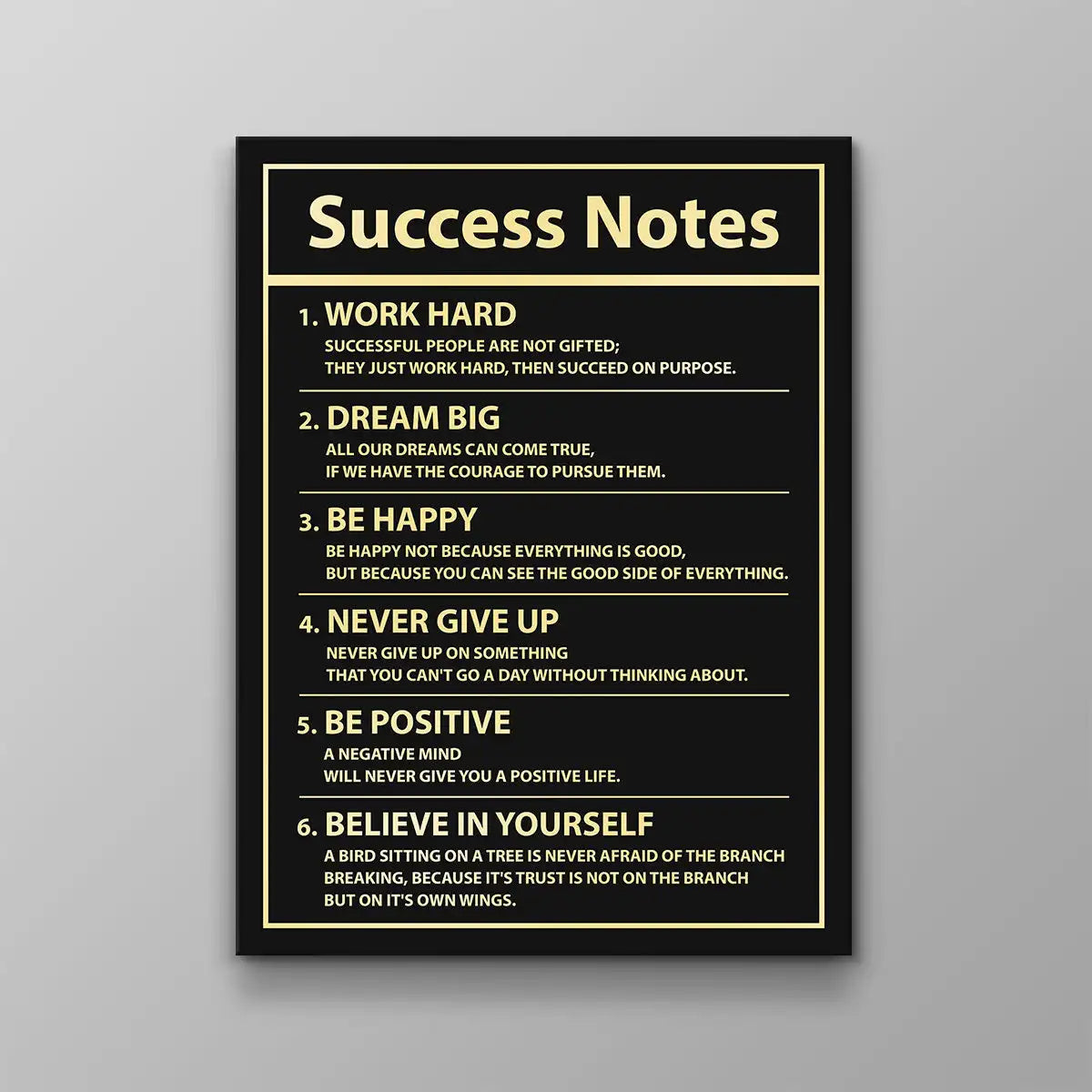 Rules of Money Motivational Wall Art Canvas Print Office Decor Financial Poster Entrepreneur Millionaire Inspirational Quote