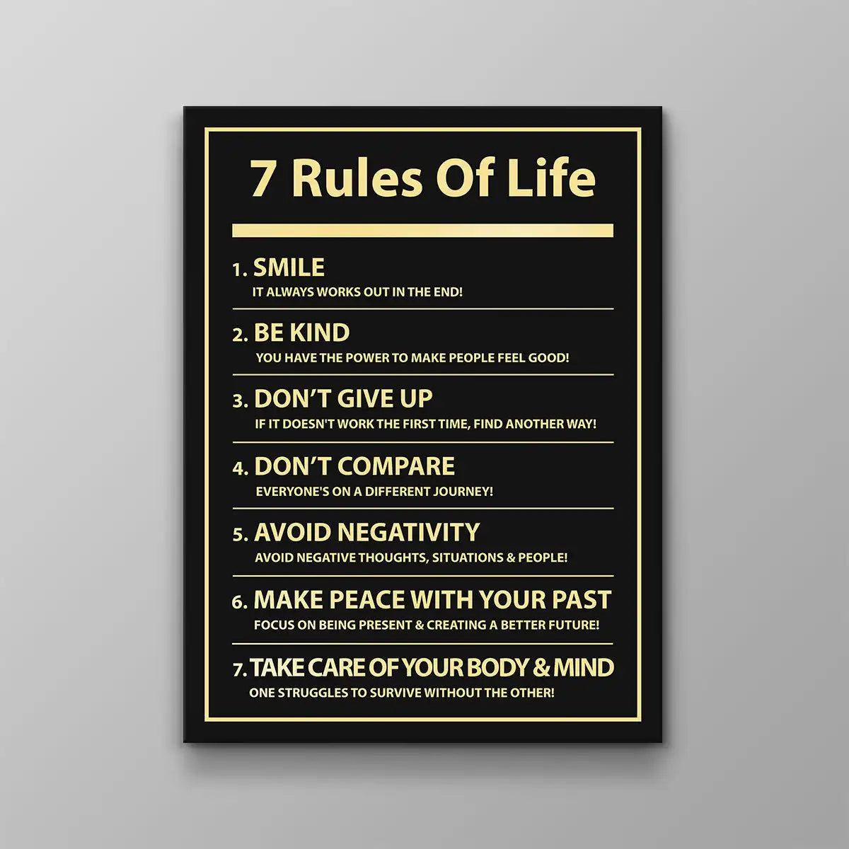 Rules of Money Motivational Wall Art Canvas Print Office Decor Financial Poster Entrepreneur Millionaire Inspirational Quote